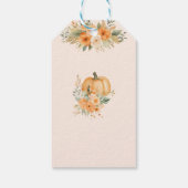 Fall Rustic Orange Pumpkin Baby Shower  ギフトタグ (裏面)