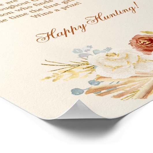 Fall Rustic Ring Hunt Bridal Shower Game ポスター (角)