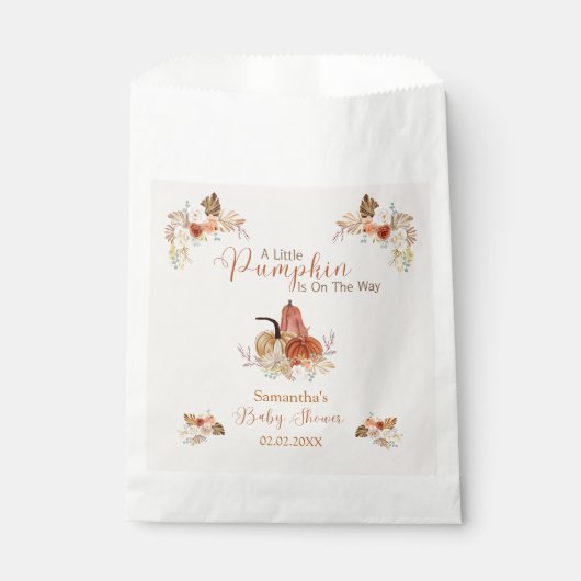 Fall Rustic Terracotta Baby Shower Favor Bags フェイバーバッグ (正面)
