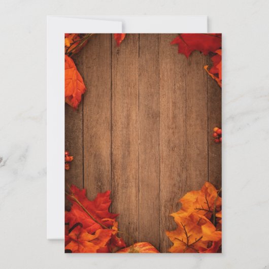 Fall Rustic Wedding Invitation 招待状 (裏面)