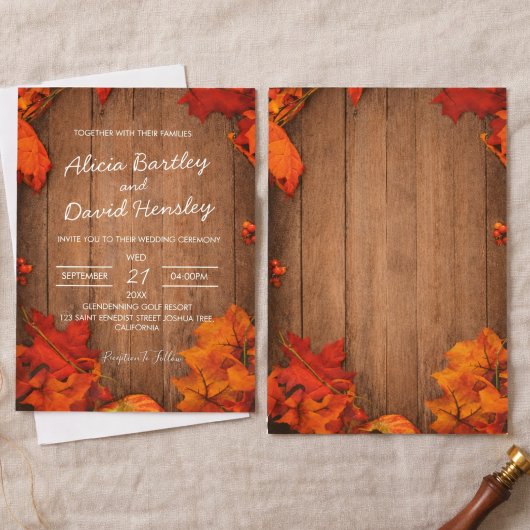 Fall Rustic Wedding Invitation 招待状