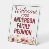 Fall Rustic Wildflower Welcome Family Reunion 台座サイン (正面)