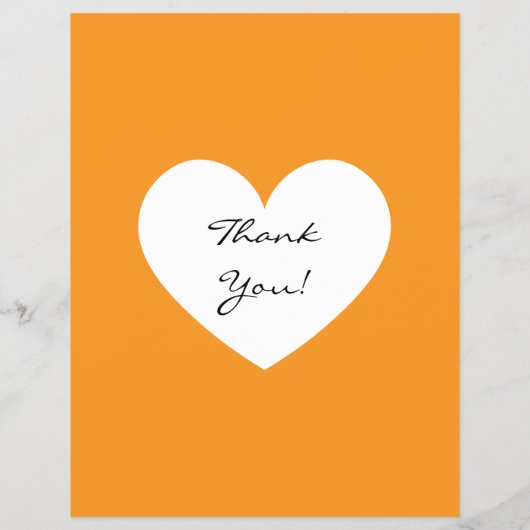 Fall Sale Orange Brown White Heart チラシ (裏面)