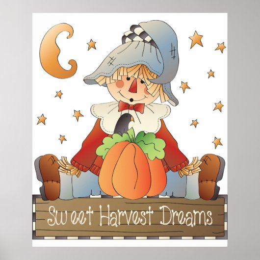 Fall Scarecrow Sweet Harvest Dreams ポスター (正面)