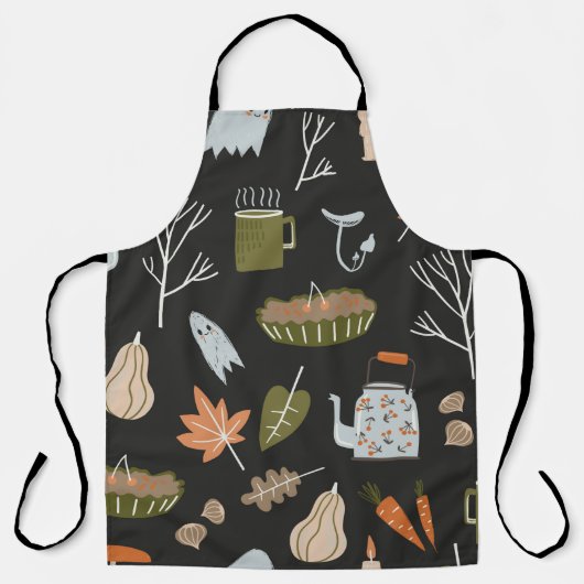 Fall seamless pattern with cozy nature elements. C エプロン (正面)