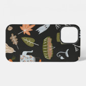 Fall seamless pattern with cozy nature elements. C iPhoneケース (裏面横)
