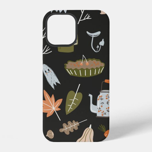 Fall seamless pattern with cozy nature elements. C iPhoneケース (裏面)