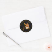 Fall Season Gnome Monogram Letter A Address Label ラウンドシール (封筒)