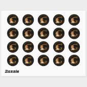 Fall Season Gnome Monogram Letter G Address Label ラウンドシール (シート)