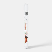 Fall season pink pumpkins with coquette bow iPhoneケース (左側面)