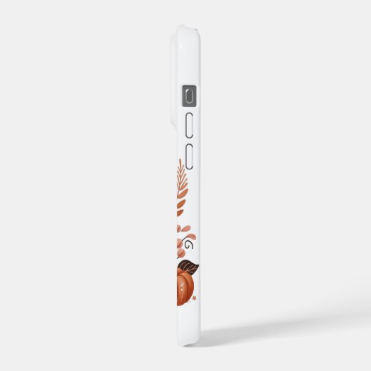 Fall season pink pumpkins with coquette bow iPhoneケース (左側面)