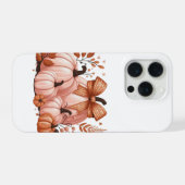 Fall season pink pumpkins with coquette bow iPhoneケース (裏面横)