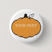 Fall Season Pumpkin Drawing Custom Text 缶バッジ (正面)