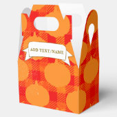 Fall Season Pumpkin Drawing Custom Text Plaid フェイバーボックス (オープン)