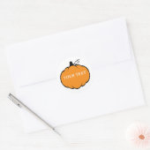 Fall Season Pumpkin Drawing Editable Text  ラウンドシール (封筒)