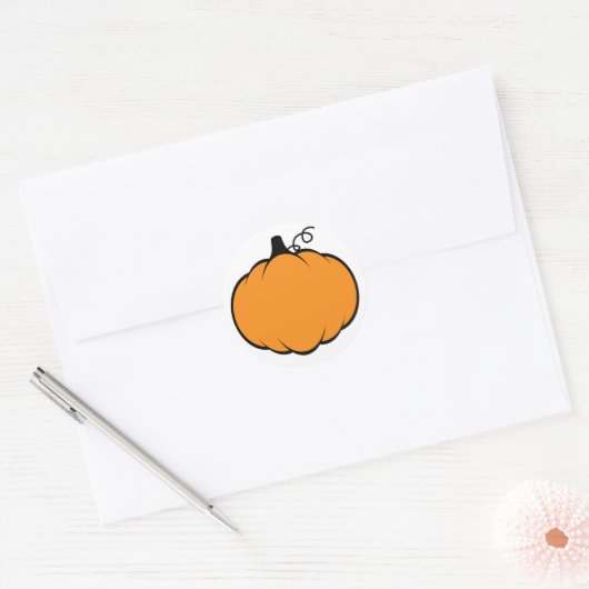 Fall Season Pumpkin Drawing Thanksgiving Decor  ラウンドシール (封筒)