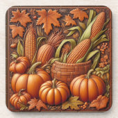 Fall Season Pumpkins Embossed           コースター (正面)