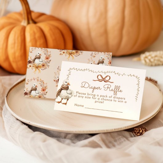 Fall Silly goose Diaper raffle ticket エンクロージャーカード