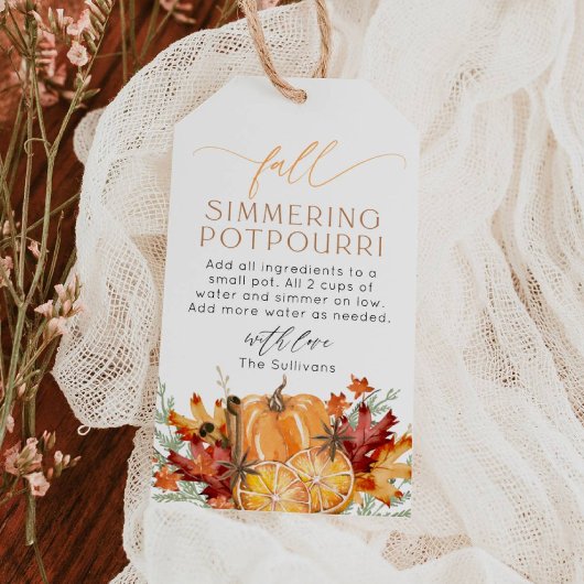 Fall Simmering Potpourri Holiday Gift Tag ギフトタグ