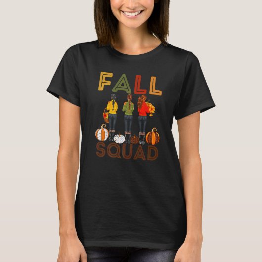 Fall Squad Melanin Women Black Girl Magic Brown Sk Tシャツ (正面)