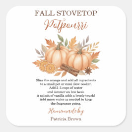 Fall Stovetop Potpourri Recipe Pumpkin スクエアシール