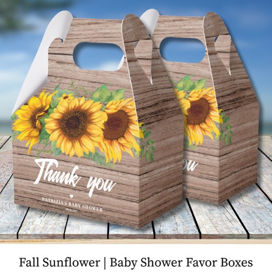 Fall Sunflower | ベビーシャワー フェイバーボックス