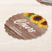 Fall Sunflower | ベビーシャワー  ペーパーコースター (アングル)