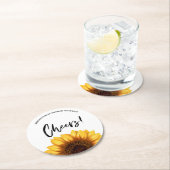 Fall Sunflower Baby Shower ラウンドペーパーコースター (インサイチュ)