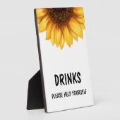 Fall Sunflower Baby Shower Drinks Sign  フォトプラーク (側面)
