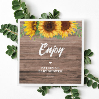 Fall Sunflower | Baby Shower Paper スタンダードカクテルナプキン