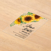 Fall Sunflower Save the date アクリル招待状 (レイダウン)