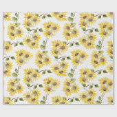 Fall Sunflower Watercolor Wrapping Paper ラッピングペーパー (フラット)