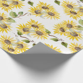 Fall Sunflower Watercolor Wrapping Paper ラッピングペーパー (角)