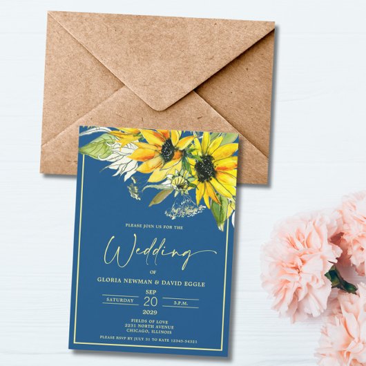 Fall Sunflower Wedding Invitation 招待状