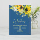 Fall Sunflower Wedding Invitation 招待状 (スタンド正面)