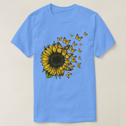 Fall Sunflowers Cute Butterfly Autumn Sunflower Th Tシャツ (デザイン正面)