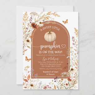 Fall Sweet Little Pumpkin ベビーシャワー招待状 招待状