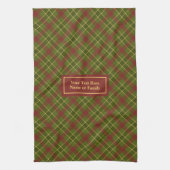 Fall Tartan Hand Towel Personalized Checkered キッチンタオル (縦)