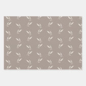 Fall Taupe and Pink Floral Wrapping Paper ラッピングペーパーシート (正面3)