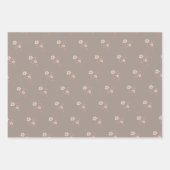 Fall Taupe and Pink Floral Wrapping Paper ラッピングペーパーシート (正面2)