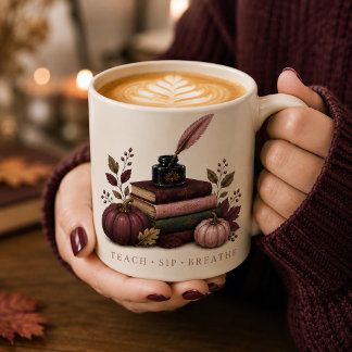 Fall Teacher Mug | Dark Academia Mindful Teacher G カフェラテマグ