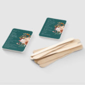 Fall Teal Watercolor Terracotta Floral wedding ハンドファン (組立なし)