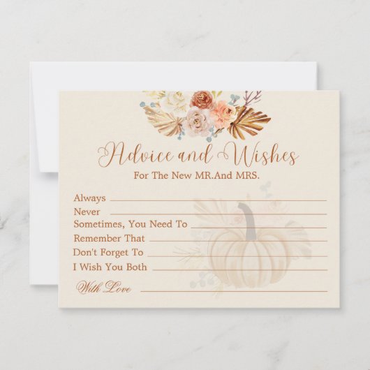 Fall Terracotta Advice and Wishes Bridal Shower (正面)