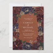 Fall Terracotta Floral Wedding Invitation 招待状 (正面)