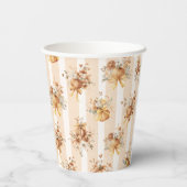 Fall Terracotta Pumpkin Floral Bow Baby Shower 紙コップ (裏面)