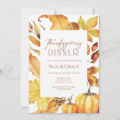 Fall Thanksgiving Dinner Invitation 招待状 (正面)