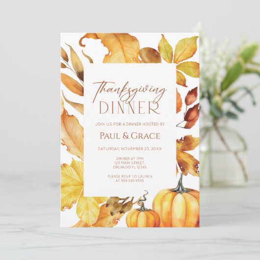 Fall Thanksgiving Dinner Invitation 招待状 (スタンド正面)