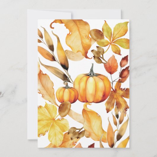 Fall Thanksgiving Dinner Invitation 招待状 (裏面)