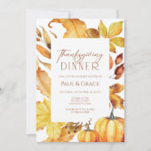 Fall Thanksgiving Dinner Invitation 招待状 (正面)
