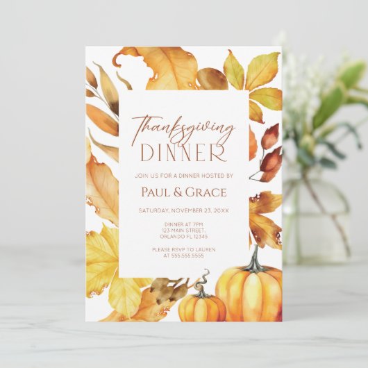 Fall Thanksgiving Dinner Invitation 招待状 (スタンド正面)
